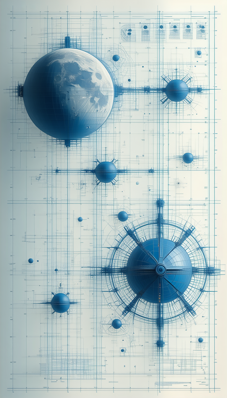 In This Image, There Are Three Blue Spheres, Each With A Different Size And Shape