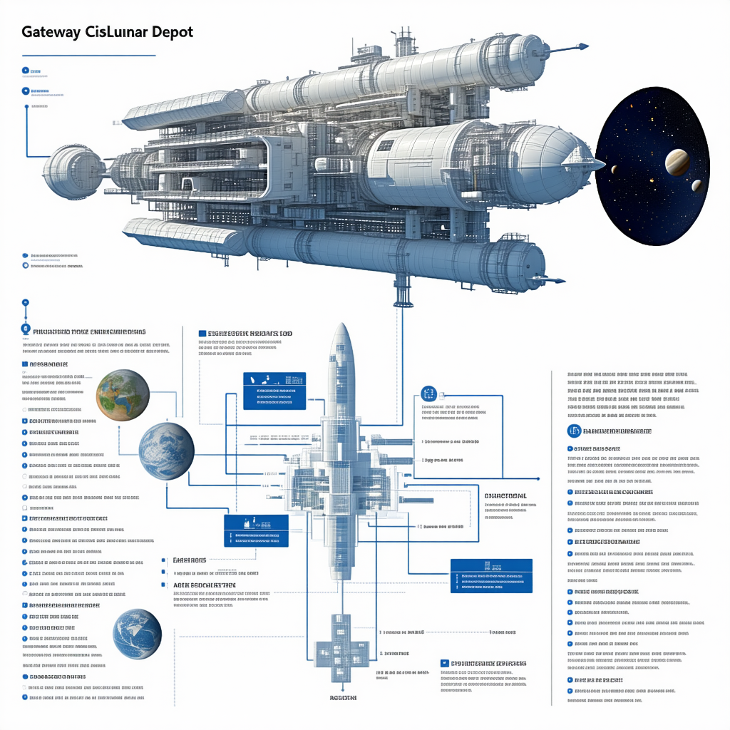 A Large Spacecraft Is Shown In A Diagram, With A Smaller Spacecraft Connected To It