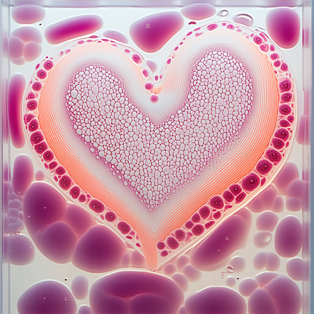 A Heart-shaped Design Made Of Various Colors Of Liquid, Possibly A Red Substance