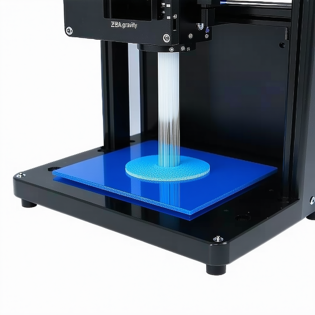 A Blue Plastic Object Is Being Made On A Machine