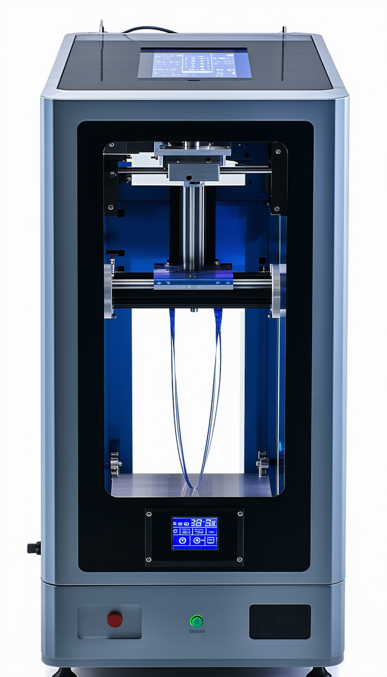 A Blue Machine Is Shown In The Image, With A Blue Liquid Flowing Through It