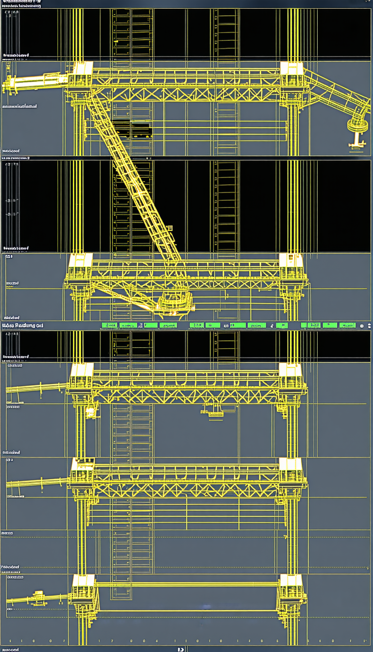A Computer Screen Displays A 3d Model Of A Crane