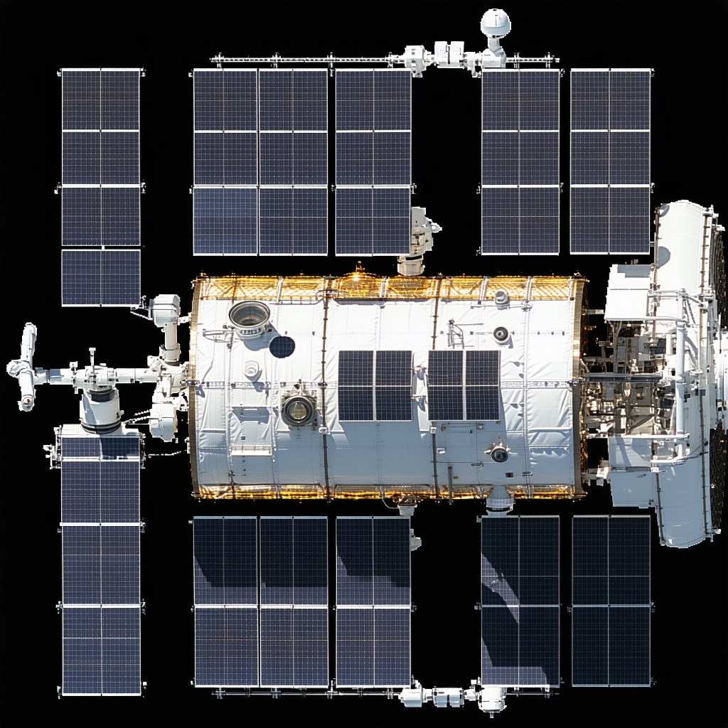A Large Spacecraft With A Solar Panel On Its Side