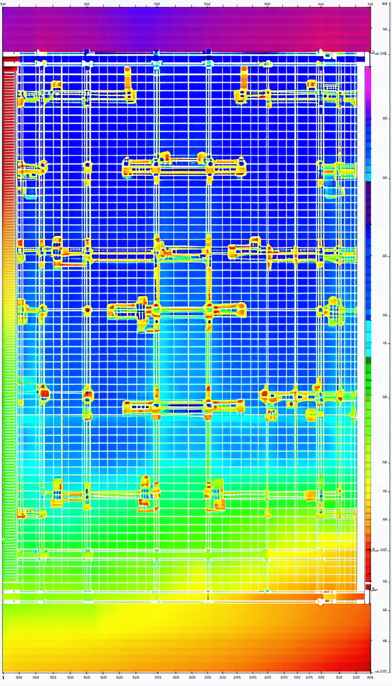 The Image Is A Blue Grid With Yellow Lines Running Through It