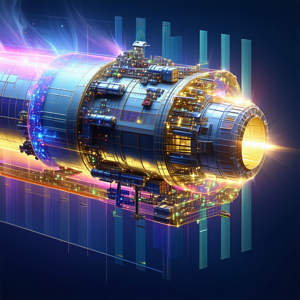 futuristic spacecraft shown blue background