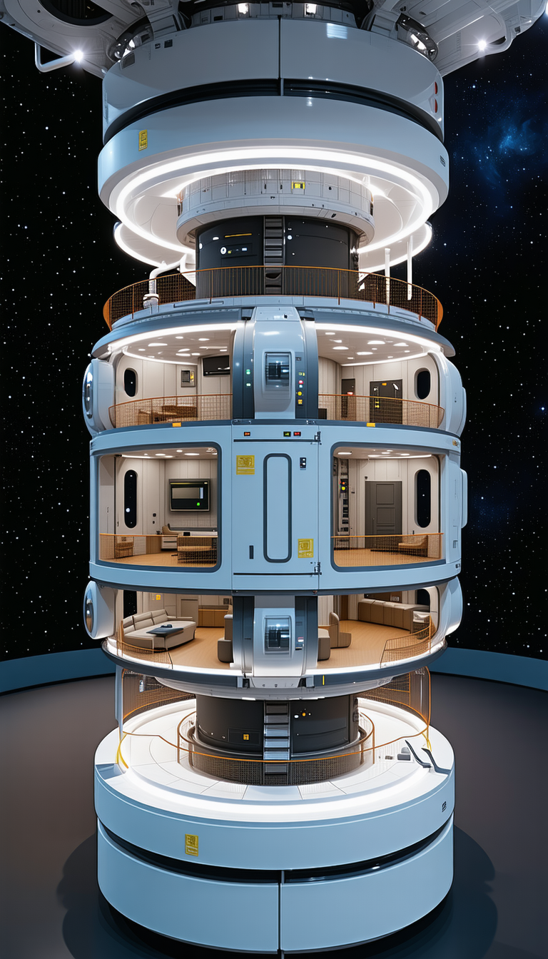 futuristic space station large central
