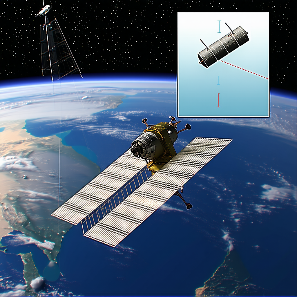 A Space Station With A Satellite Dish On Top Of It