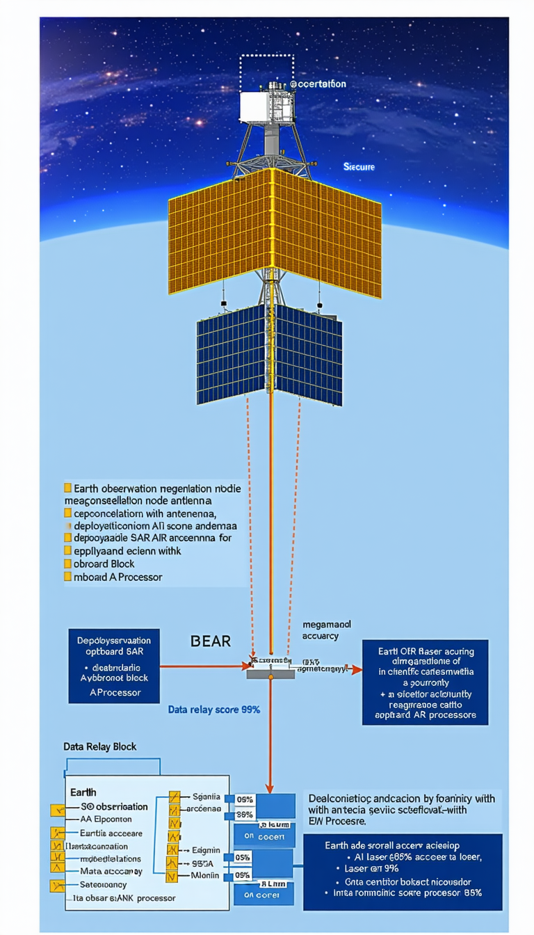 The Image Is A Diagram Showing The Different Components Of A Satellite System
