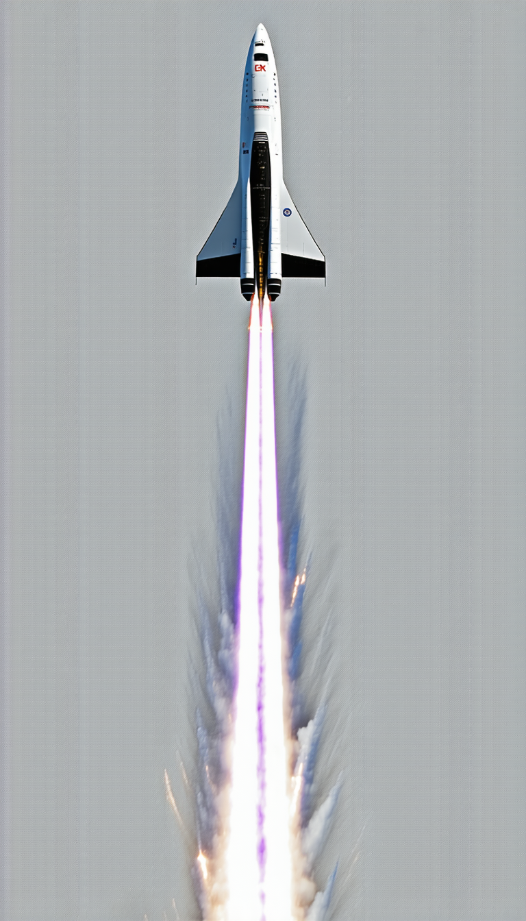 A Jet Is Flying Through The Sky, Leaving A Trail Of Smoke Behind It