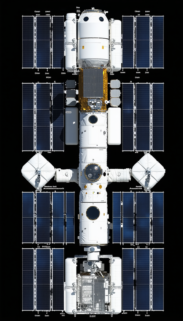 A Space Shuttle Is Shown In A Diagram, With Its Various Components Labeled