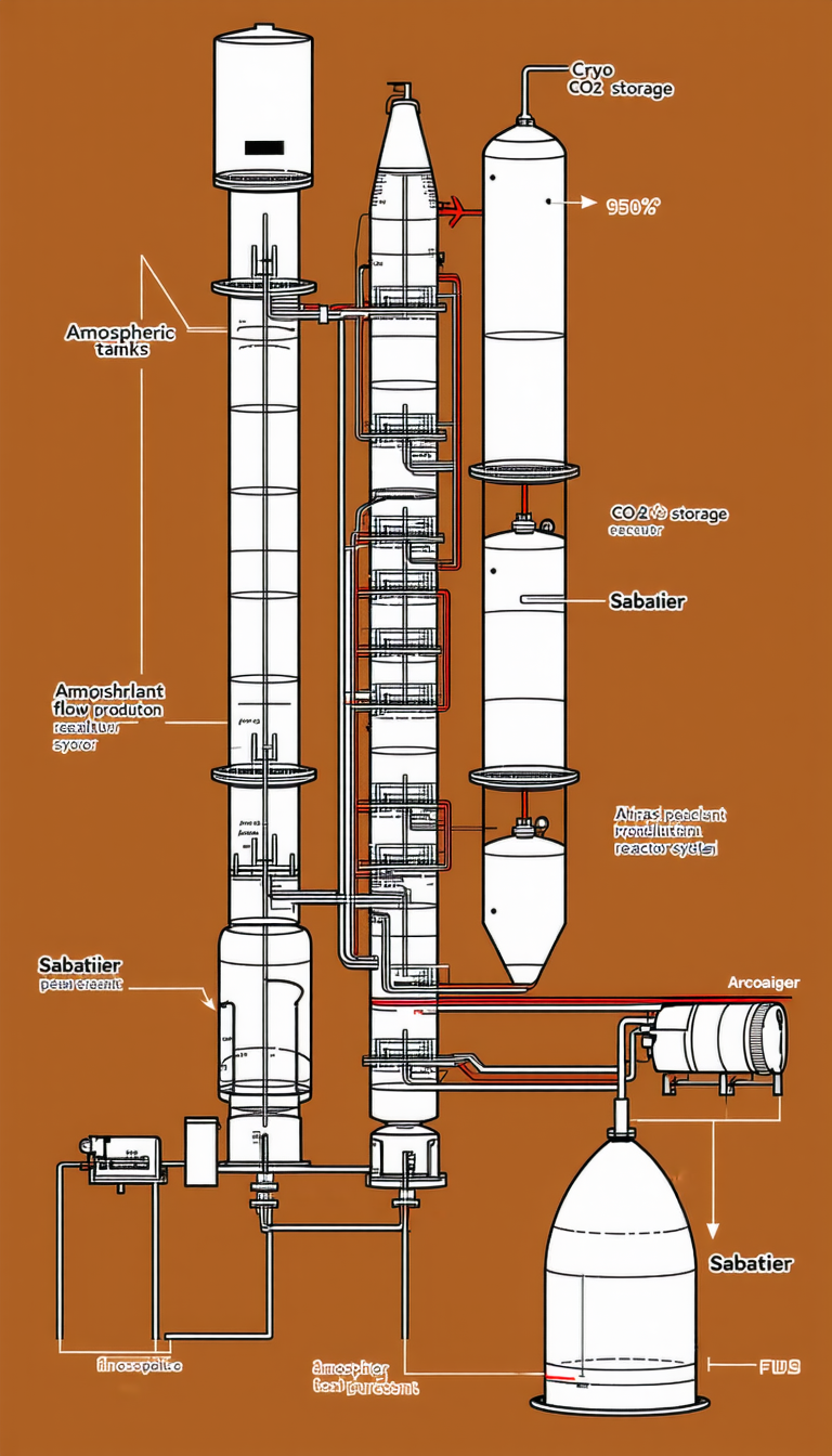 The Image Is A Diagram Of A Chemical Plant, Showing The Various Components And Their Functions