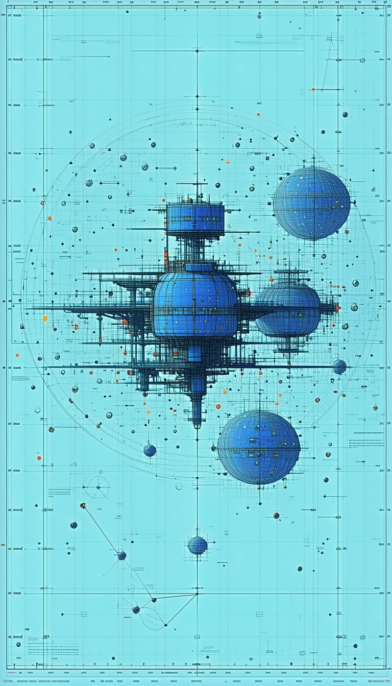 image, there blue spacecraft large