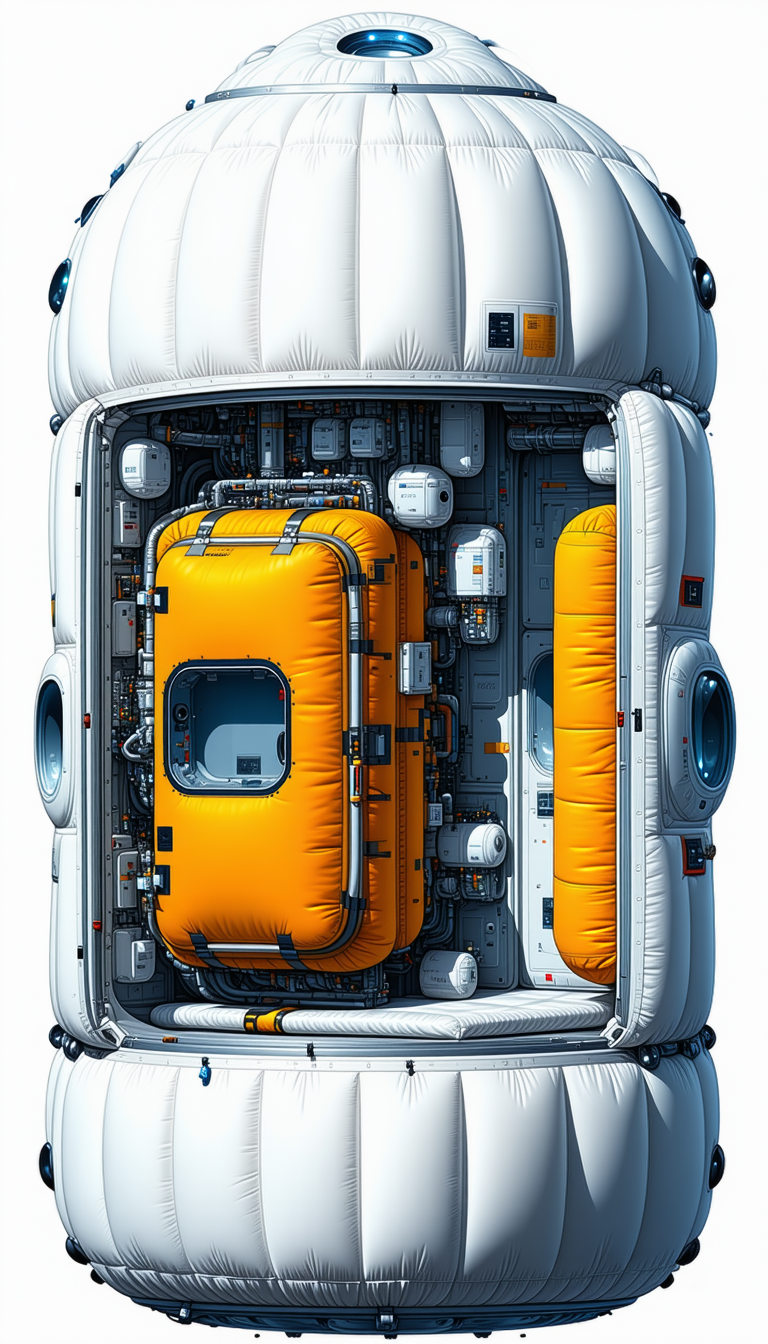 A Large, White, And Yellow Spacecraft Is Shown In A 3d Model