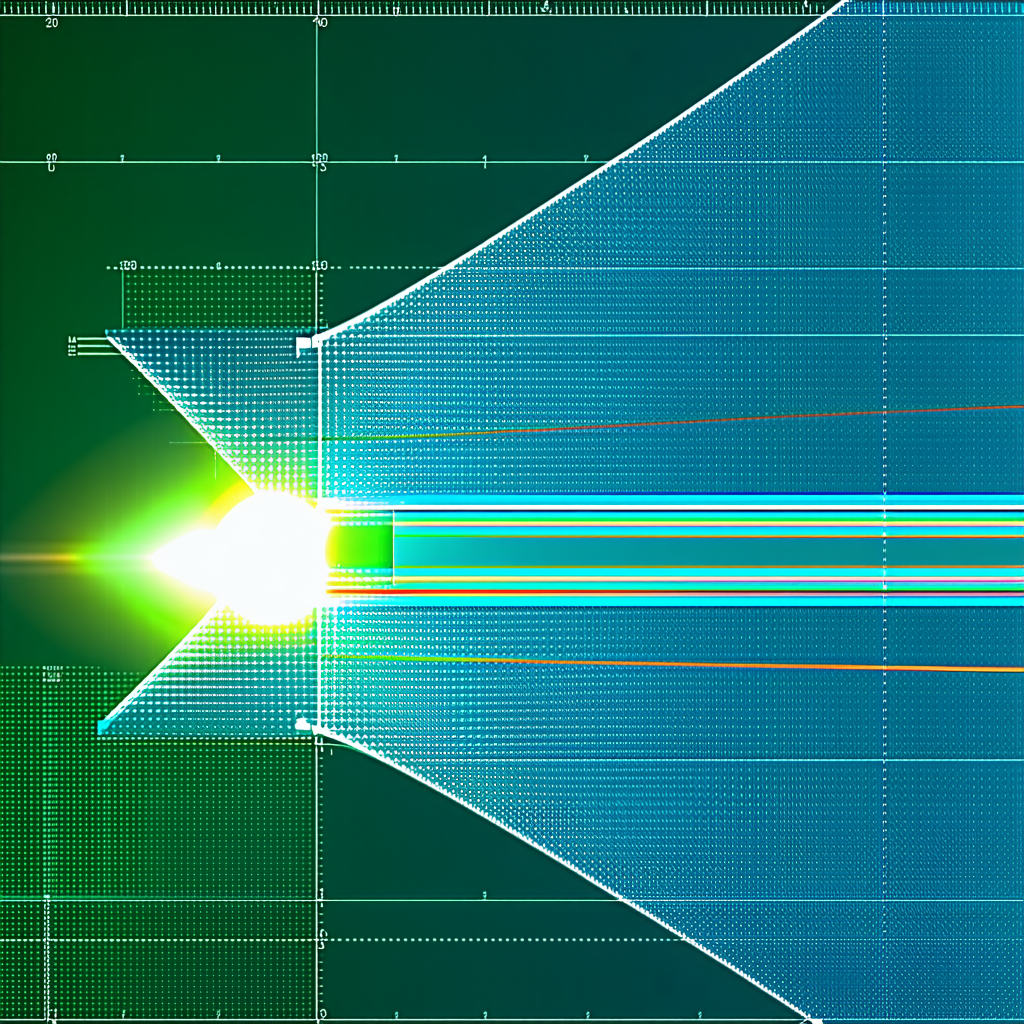 A Green Light Is Shining Through A Blue Tunnel