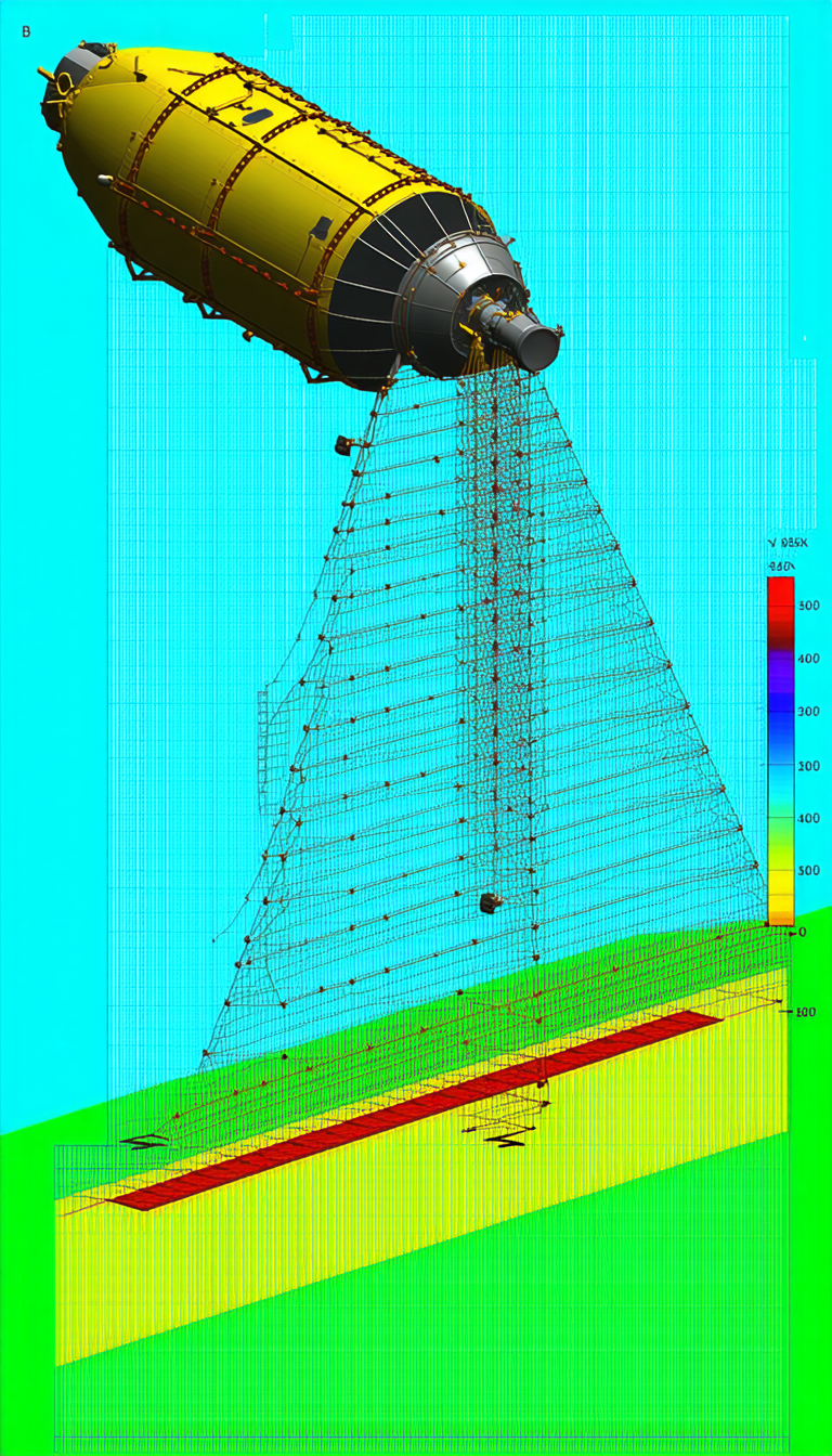 A Computer-generated Image Of A Rocket Is Shown In A Blue Background