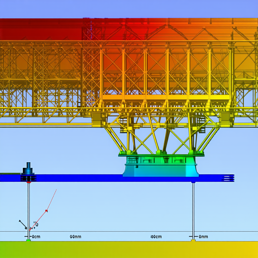 The Image Is A 3d Model Of A Large Structure, Possibly A Bridge Or A Building