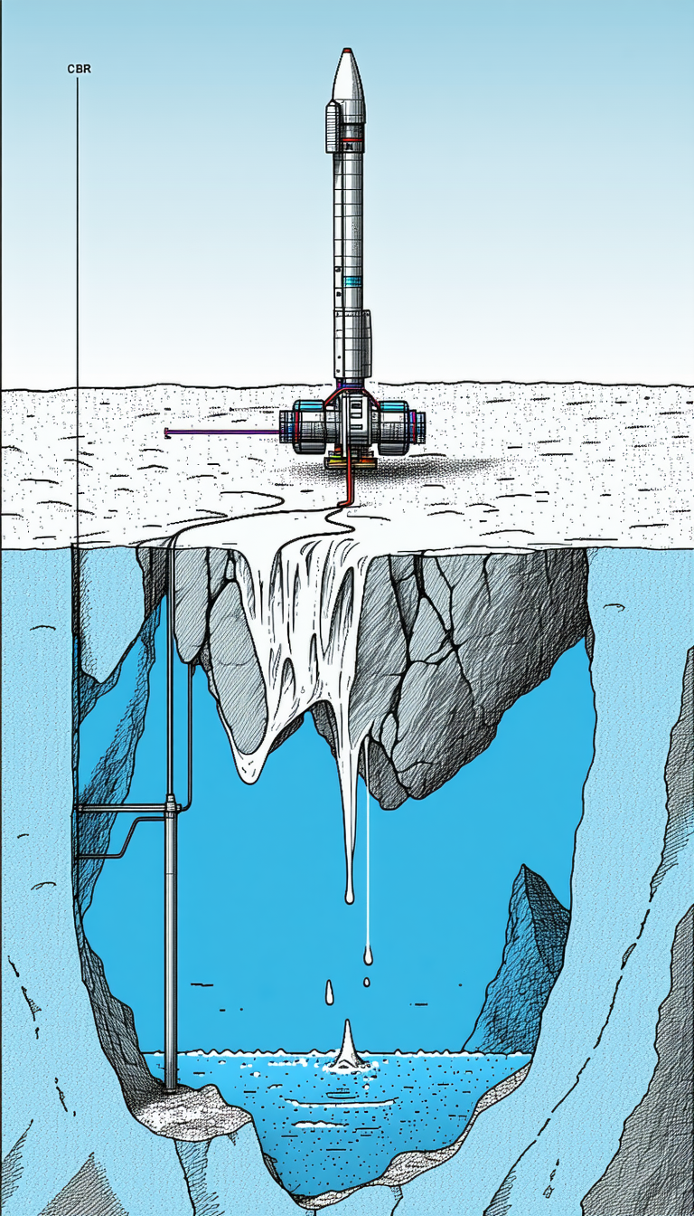 The Image Is A Cartoon Drawing Of A Submarine, With A Large Tower-like Structure On Top Of It