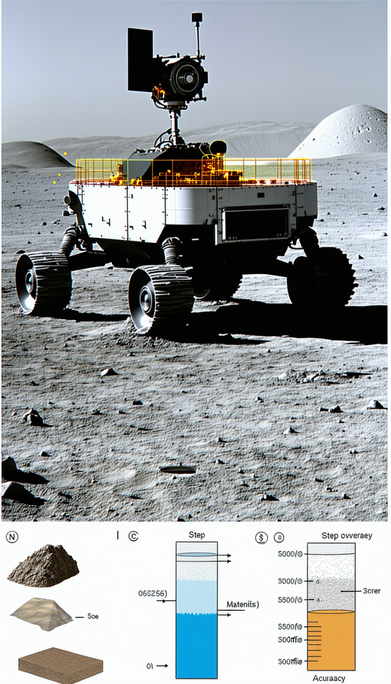 A White Robotic Vehicle Is Driving On A Rocky Surface, Possibly On The Moon