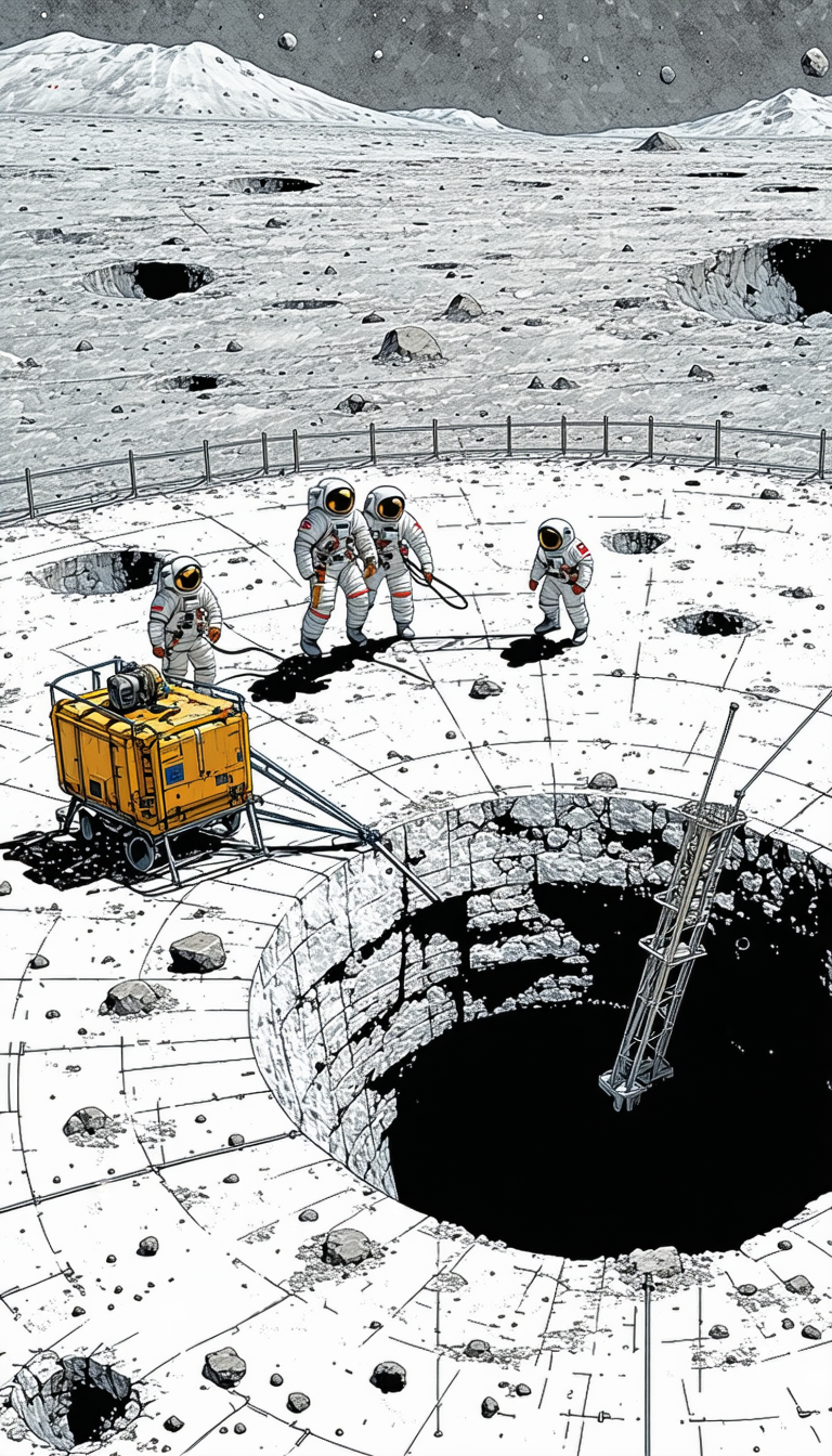 image, group five astronauts standing