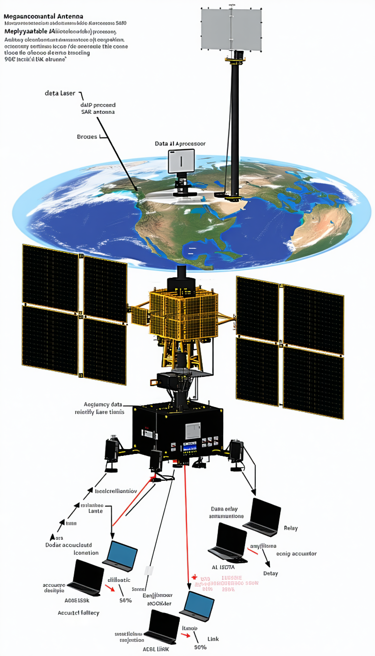 A Spacecraft With A Large Satellite Dish On Top Of It
