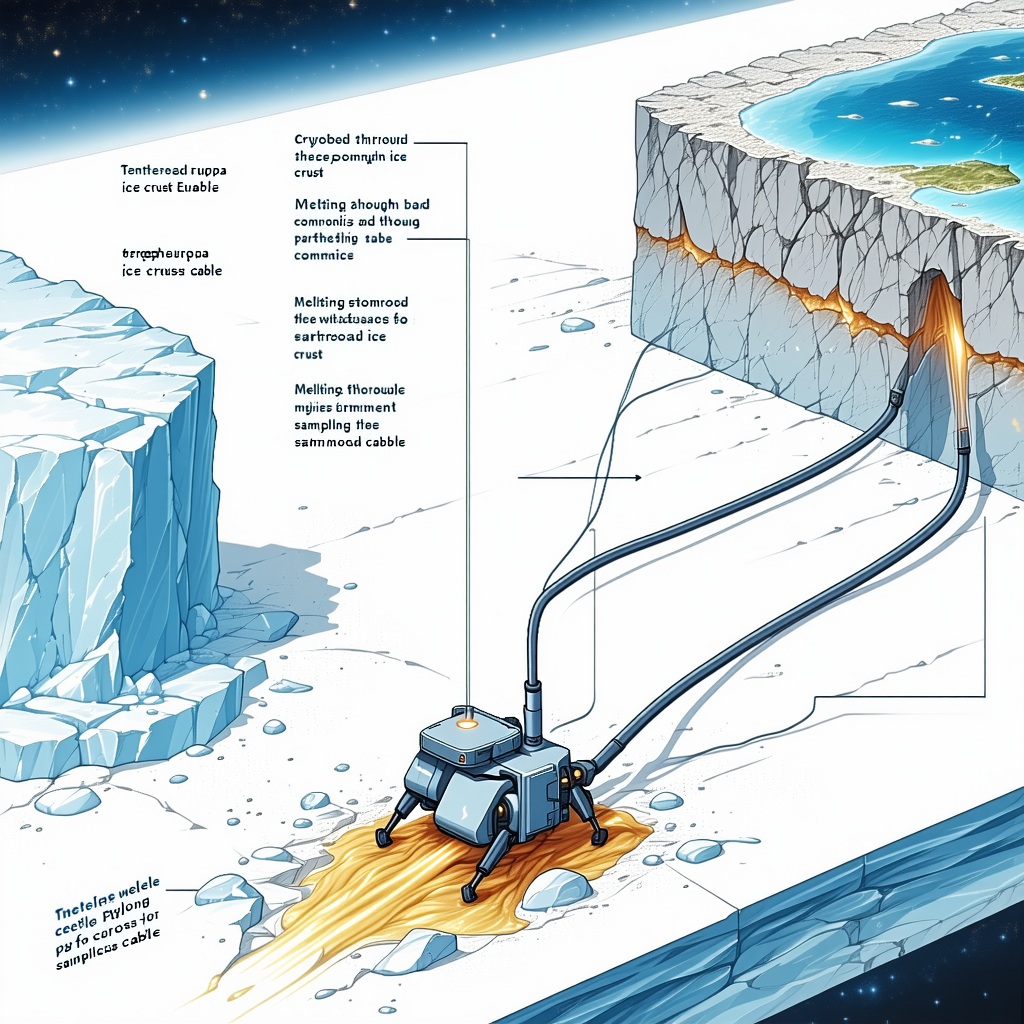 A Cartoon Illustration Shows A Robotic Machine Digging Through A Rocky Surface