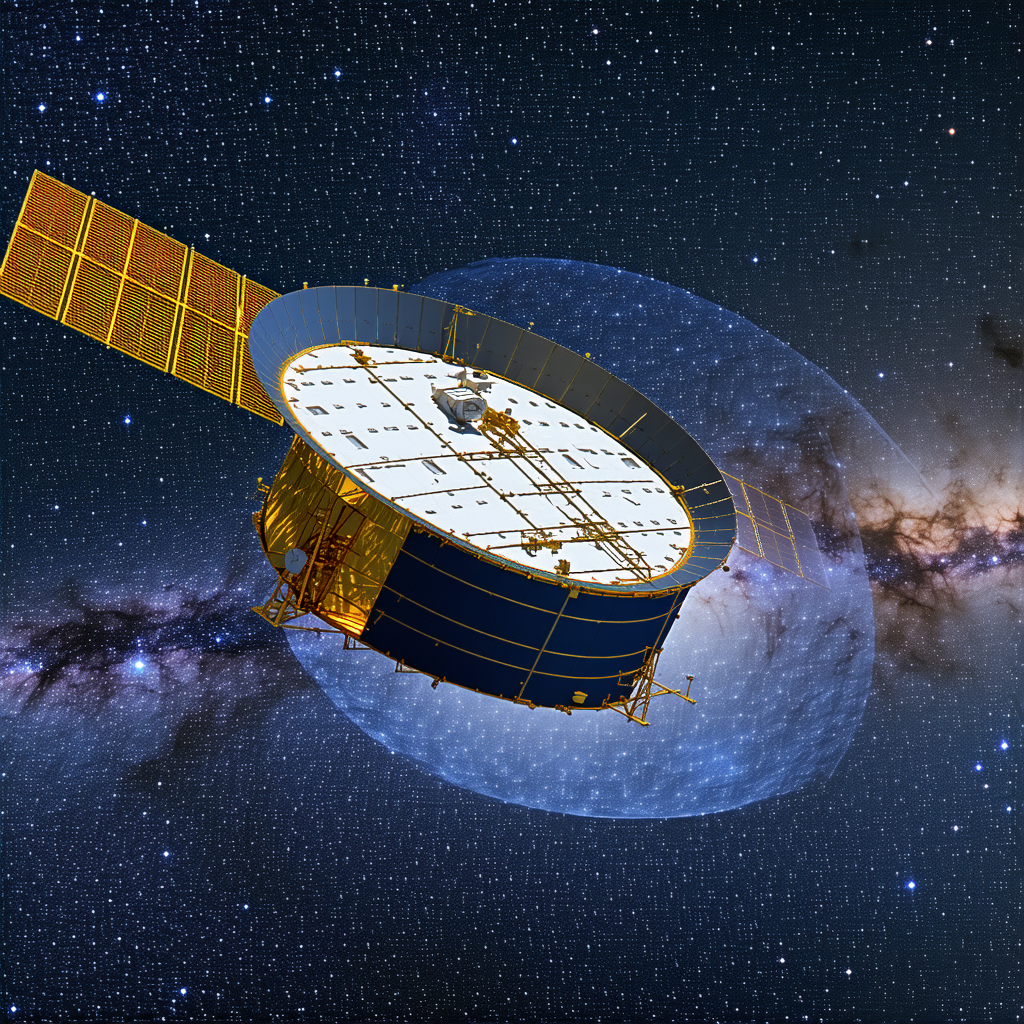 A Spacecraft, Possibly A Satellite Or A Space Station, Floating In The Vastness Of Space