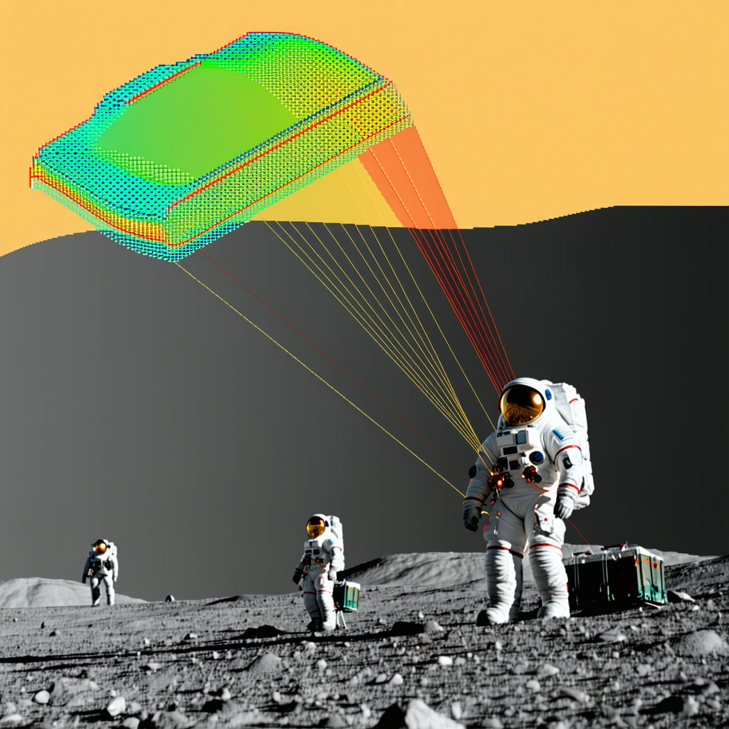 In The Image, There Are Three Astronauts Standing On The Moon