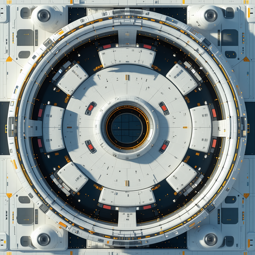 A Large, White, Circular Structure With A Central Hole