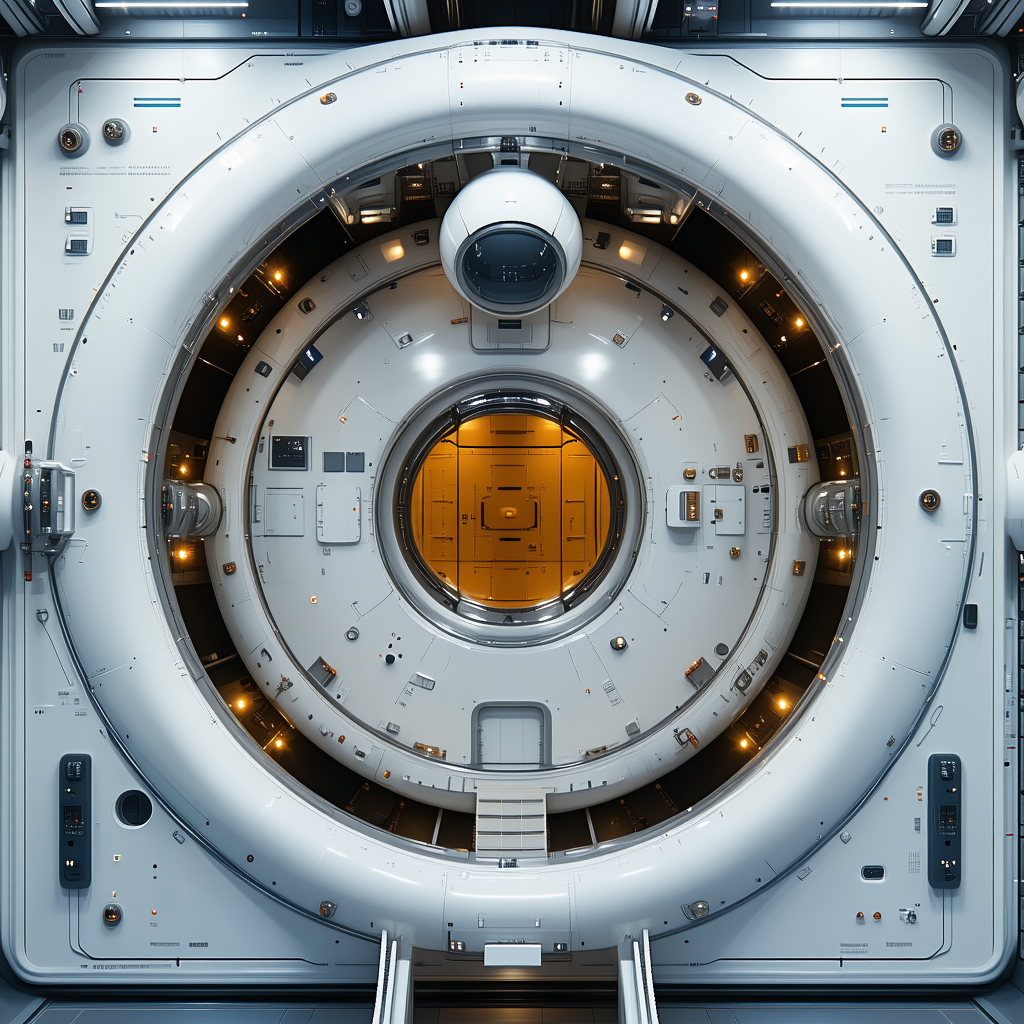 A Large, White, Cylindrical Structure With A Hollow Center