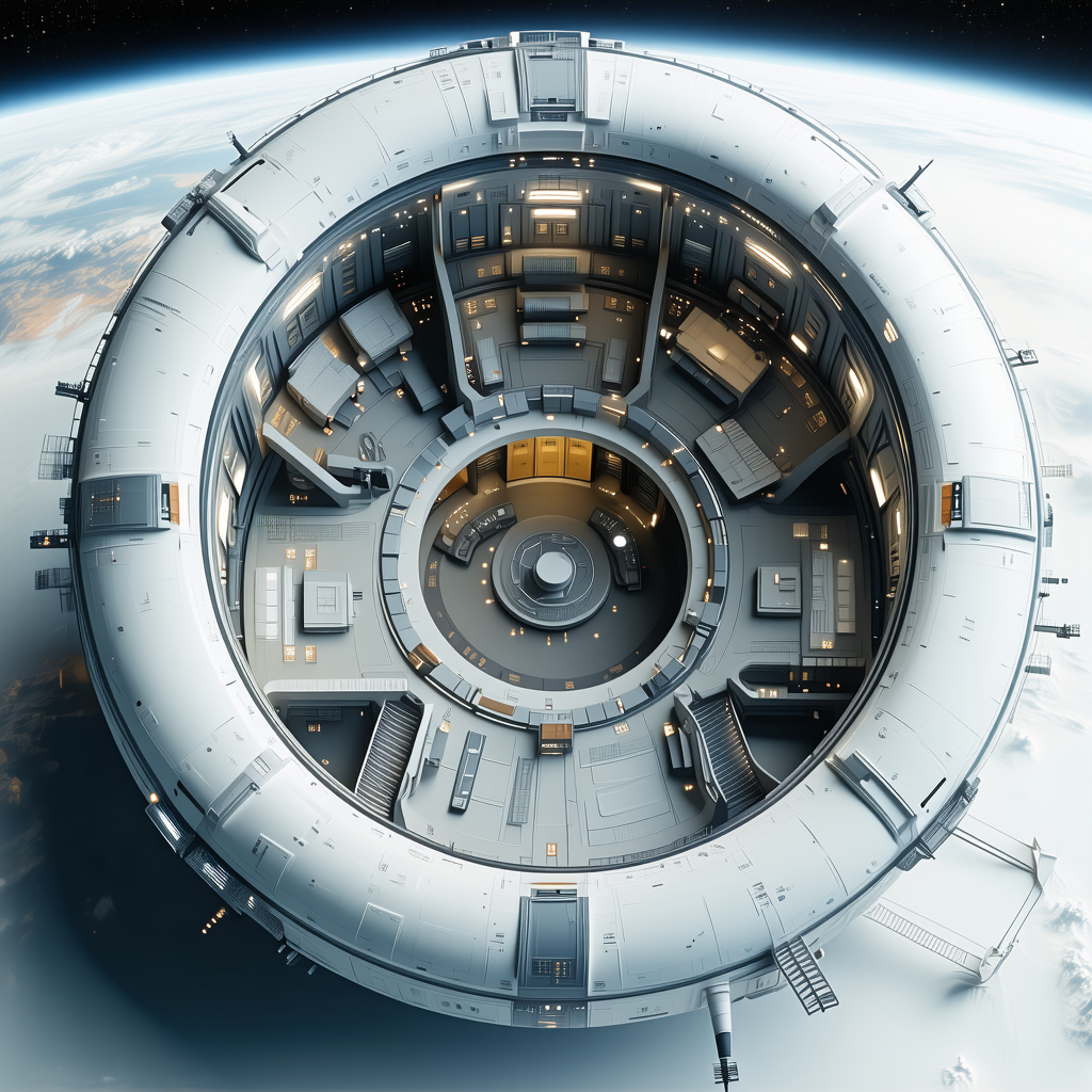 A Large White Spacecraft Is Shown In A Close-up View