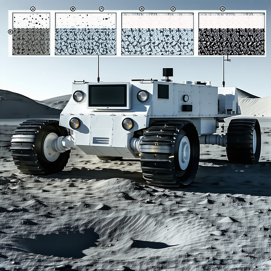 A White Robotic Vehicle Is Parked On A Rocky Surface