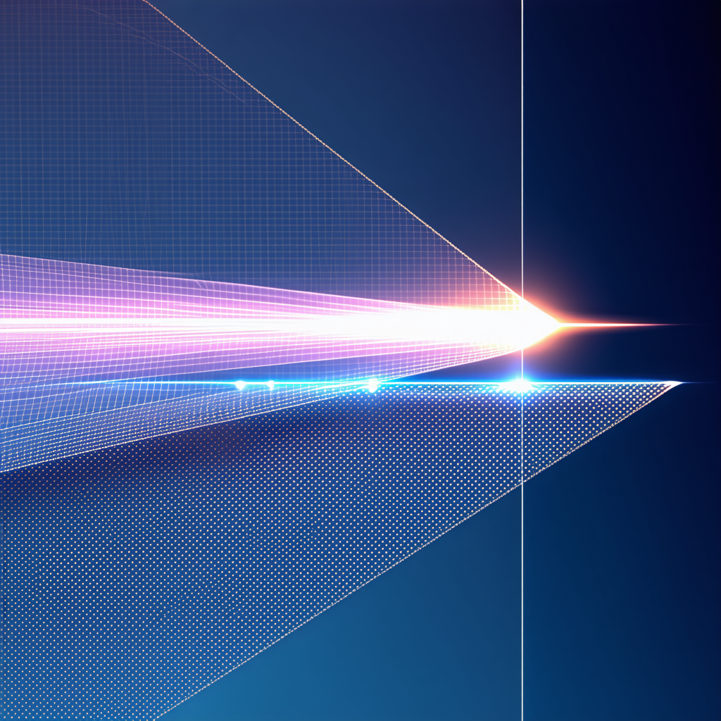 A Blue Background With A Bright Light Shining Through It