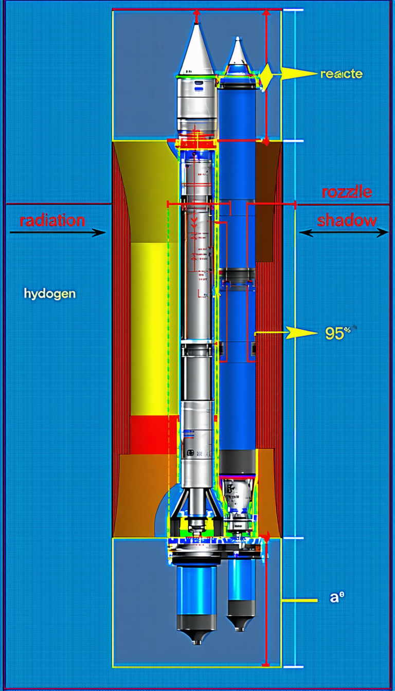 A Space Shuttle Is Shown In A Blue And Yellow Drawing