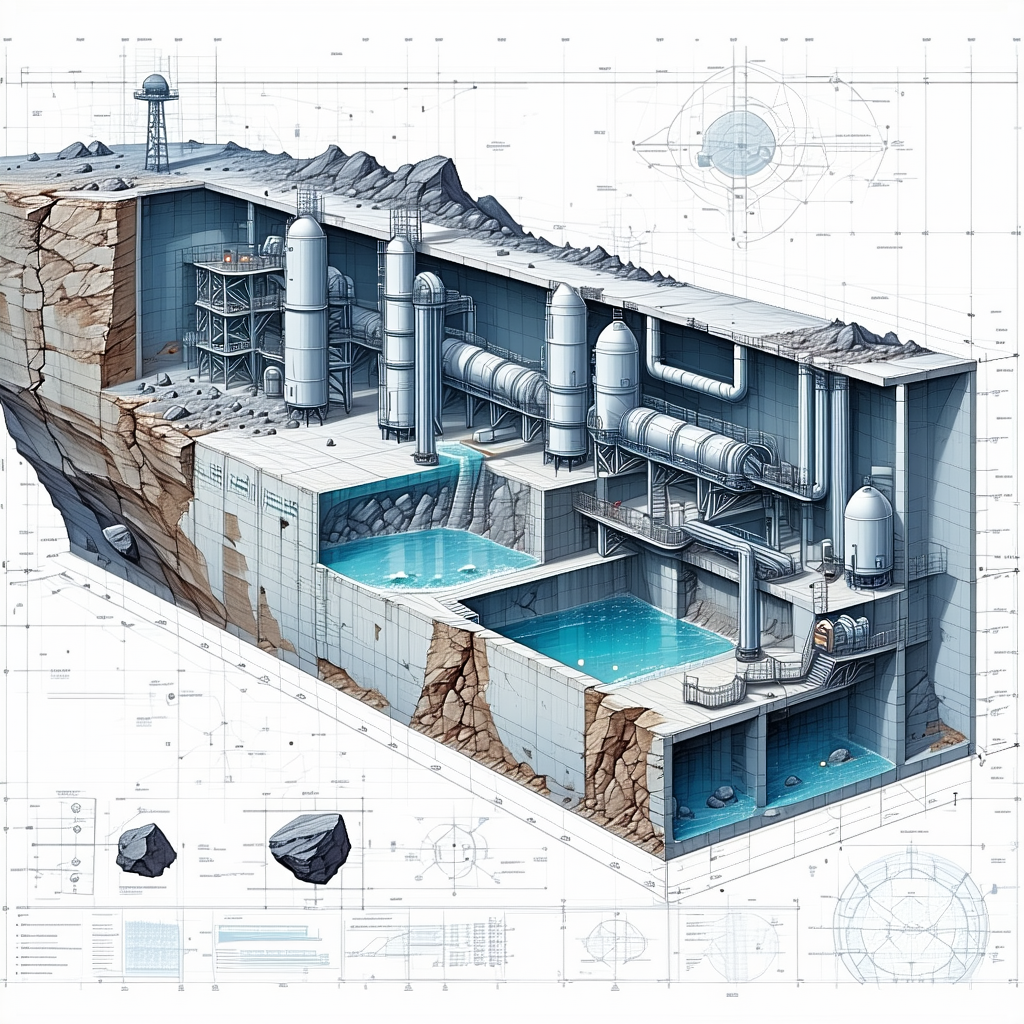 The Image Is A Detailed Drawing Of A Futuristic Underwater City