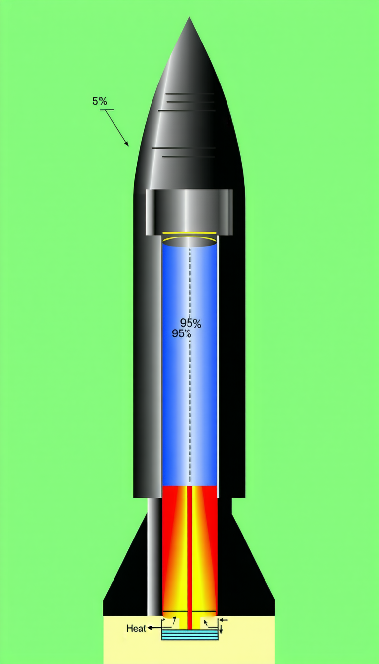 A Rocket Is Shown In A Close-up View, With A Green Background