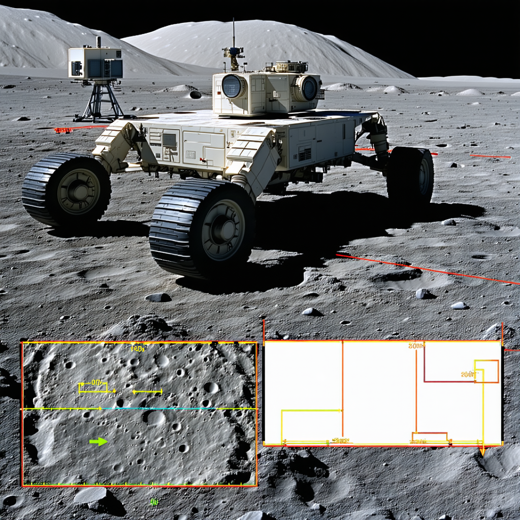 A White Robotic Vehicle, Possibly A Rover, Parked On A Rocky Surface