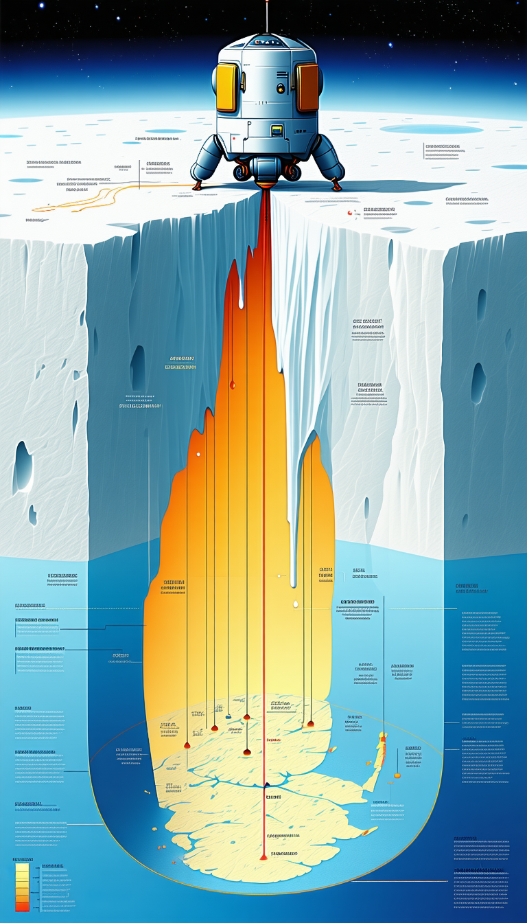 The Image Is A Large, Detailed Illustration Of An Iceberg