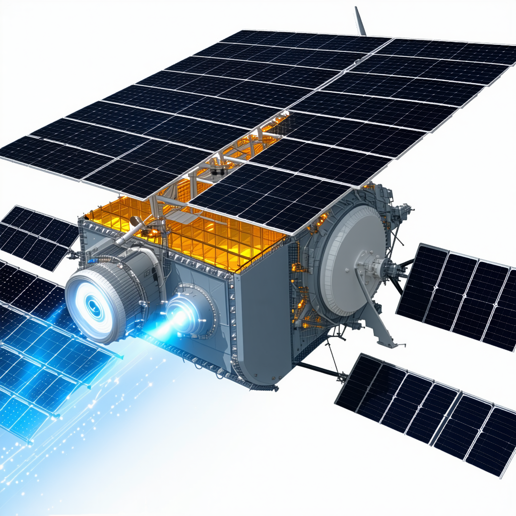 A Spacecraft With A Solar Panel On Its Side