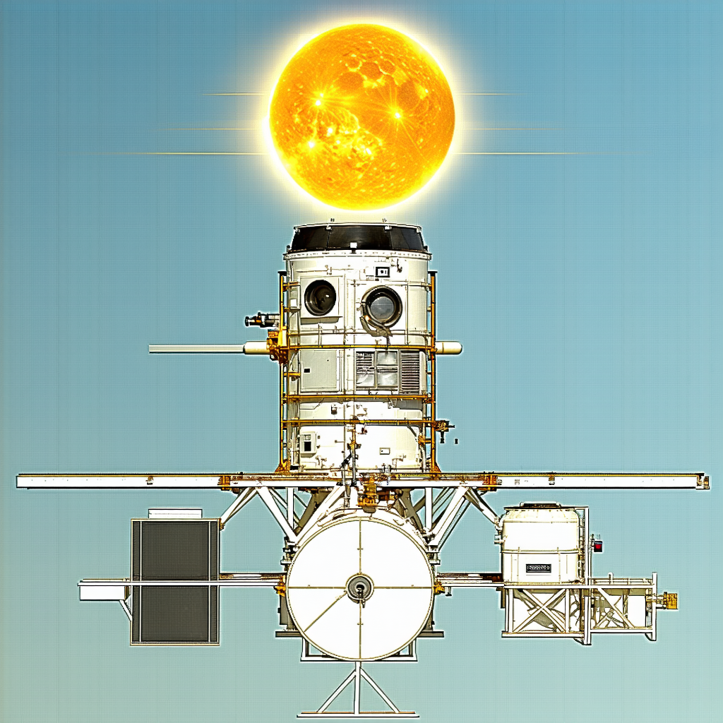 A Space Shuttle With A Large Dome On Top, Floating In The Air