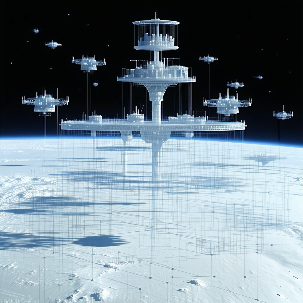 image, there large white structure