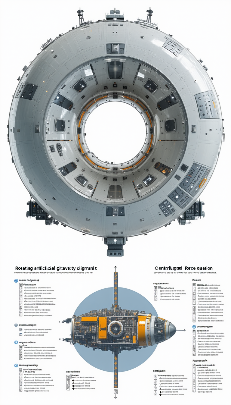The Image Is A Diagram Of A Space Station, Showing The Various Components And Their Functions