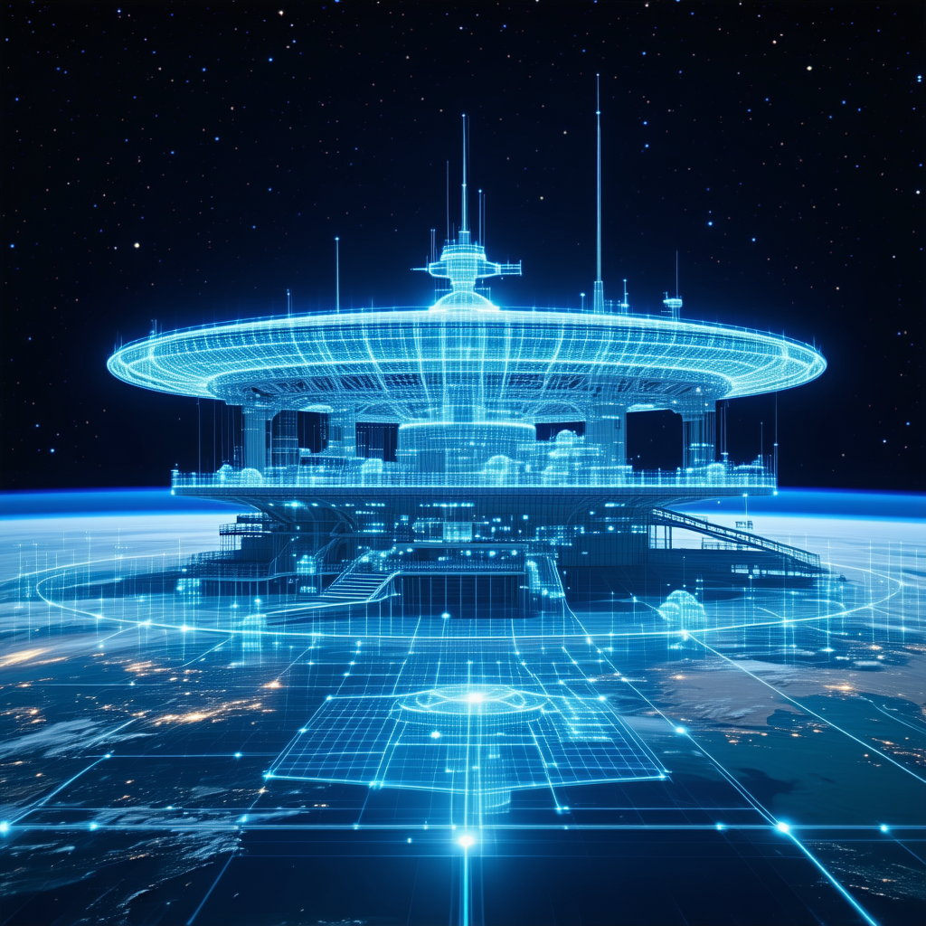 futuristic depiction space station