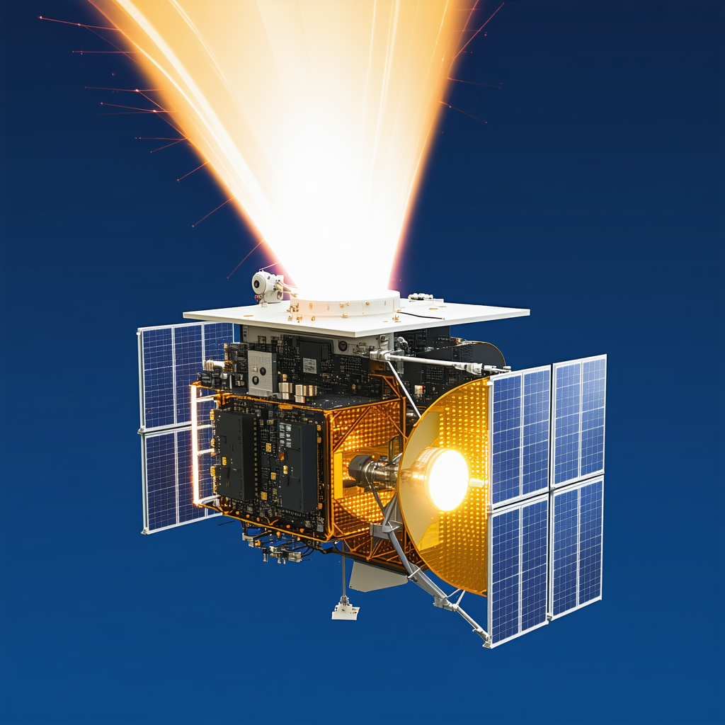 small spacecraft shown close-up view