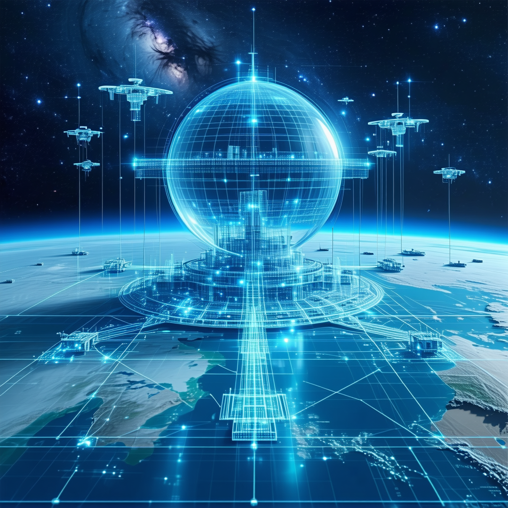 The Image Is A Futuristic, Three-dimensional Representation Of A Space Station