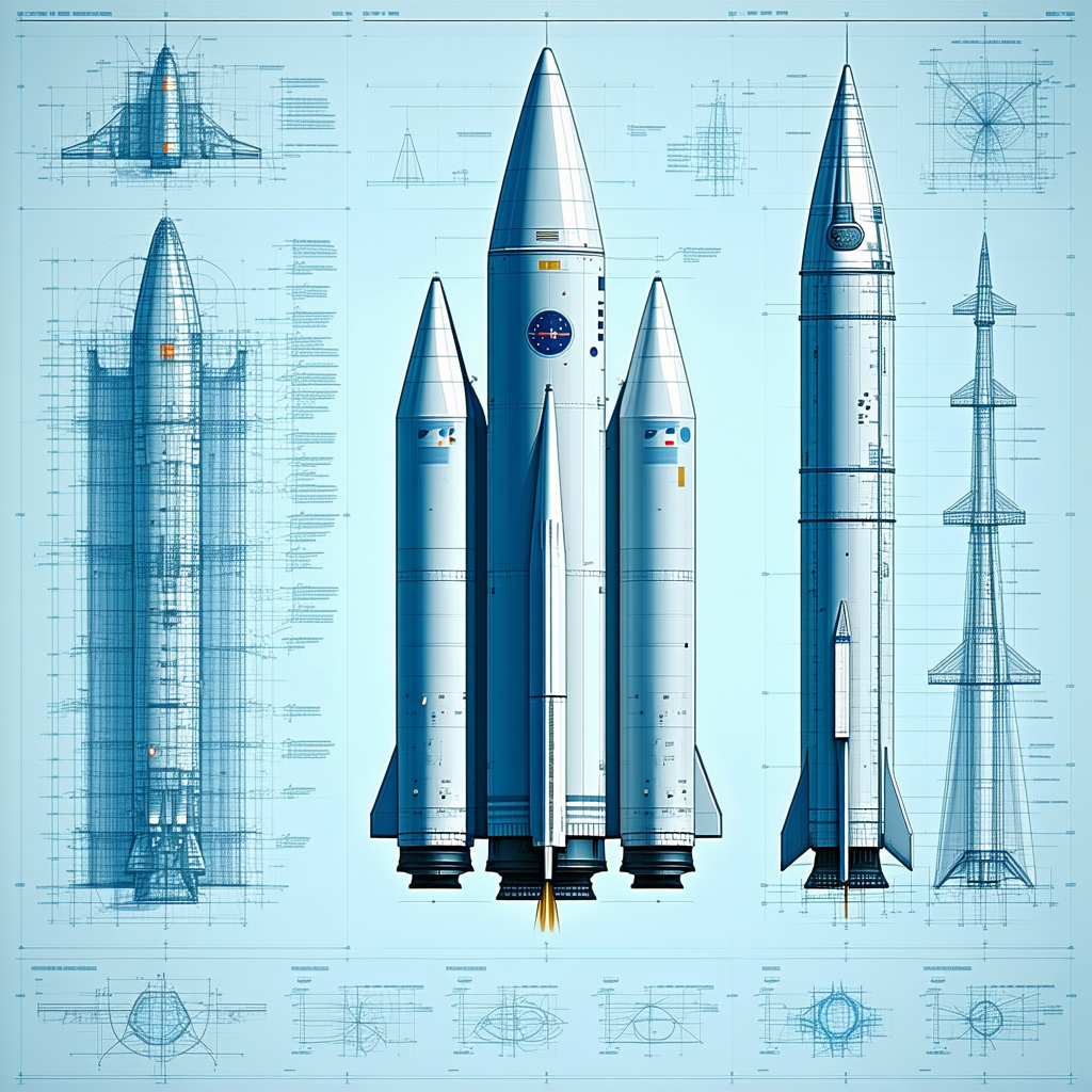 A Blue And White Space Shuttle Is Shown In A Diagram, With A Smaller Space Shuttle Next To It