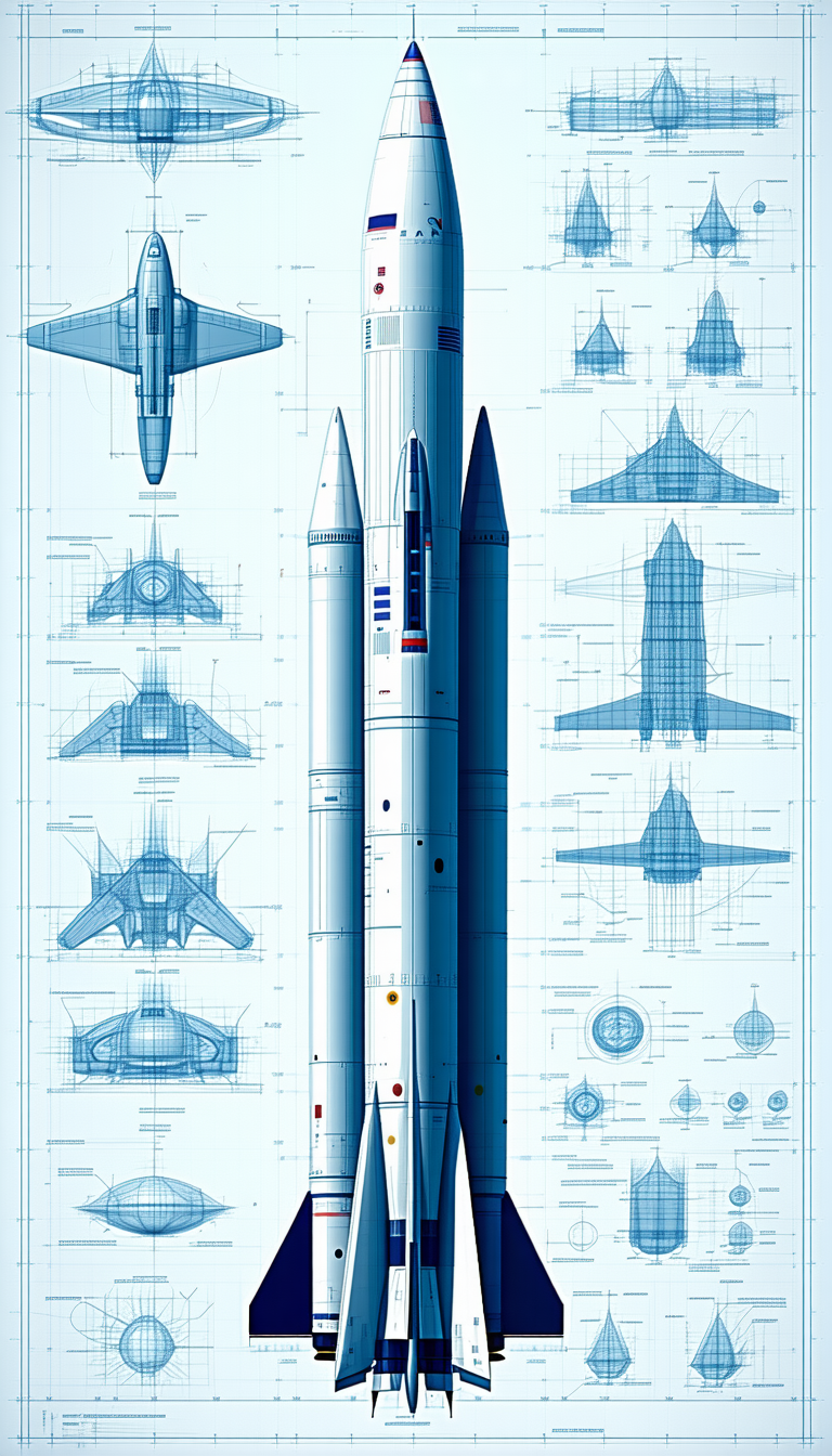 A Blue And White Space Shuttle Is Shown In A Series Of Diagrams, Illustrating Its Various Components