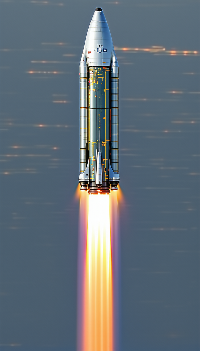 A Rocket Is Seen In The Sky, With Its Tail End Visible