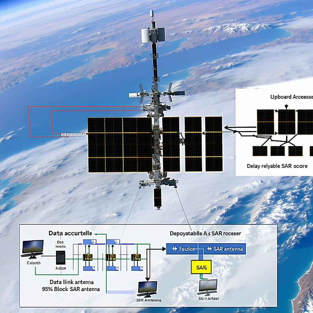 A Satellite In Space, With A Large Antenna Attached To It