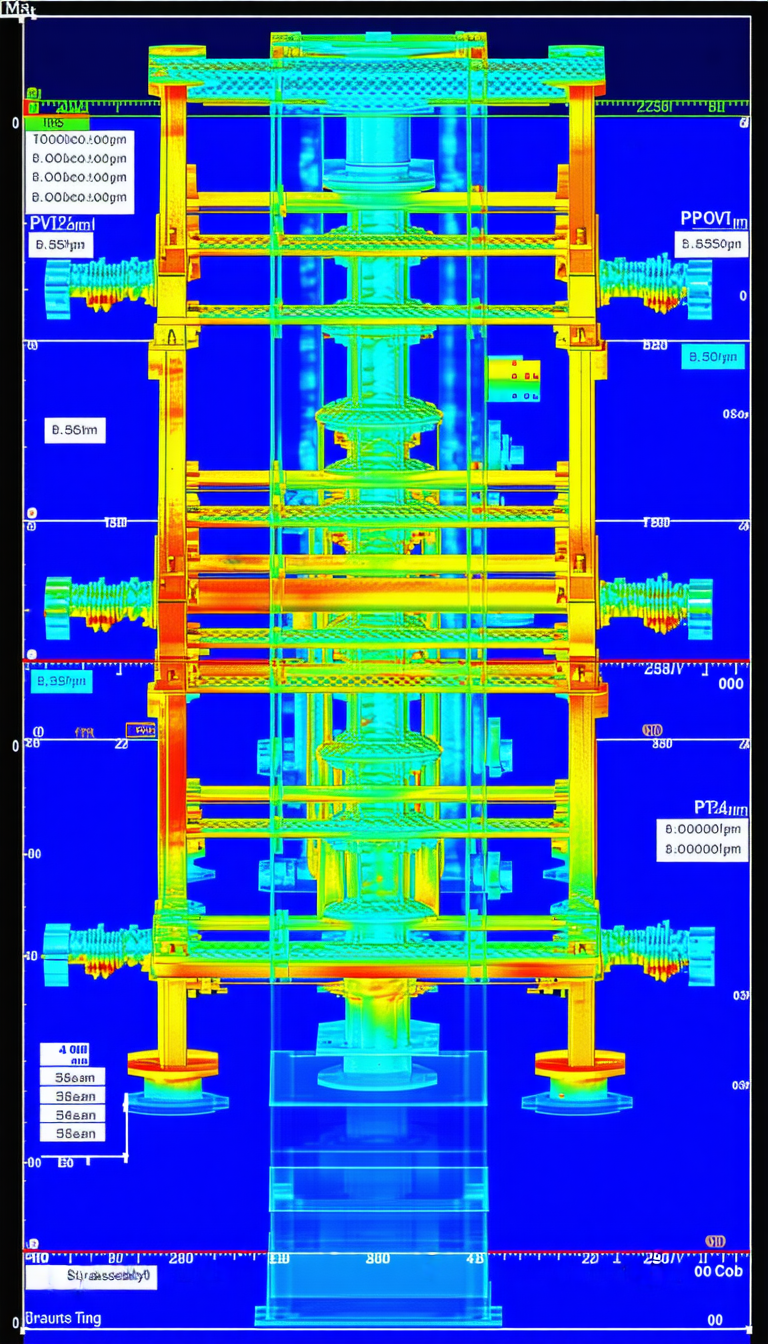 The Image Is A Blue-toned Photograph Of A Large Metal Structure, Possibly A Bridge Or A Building