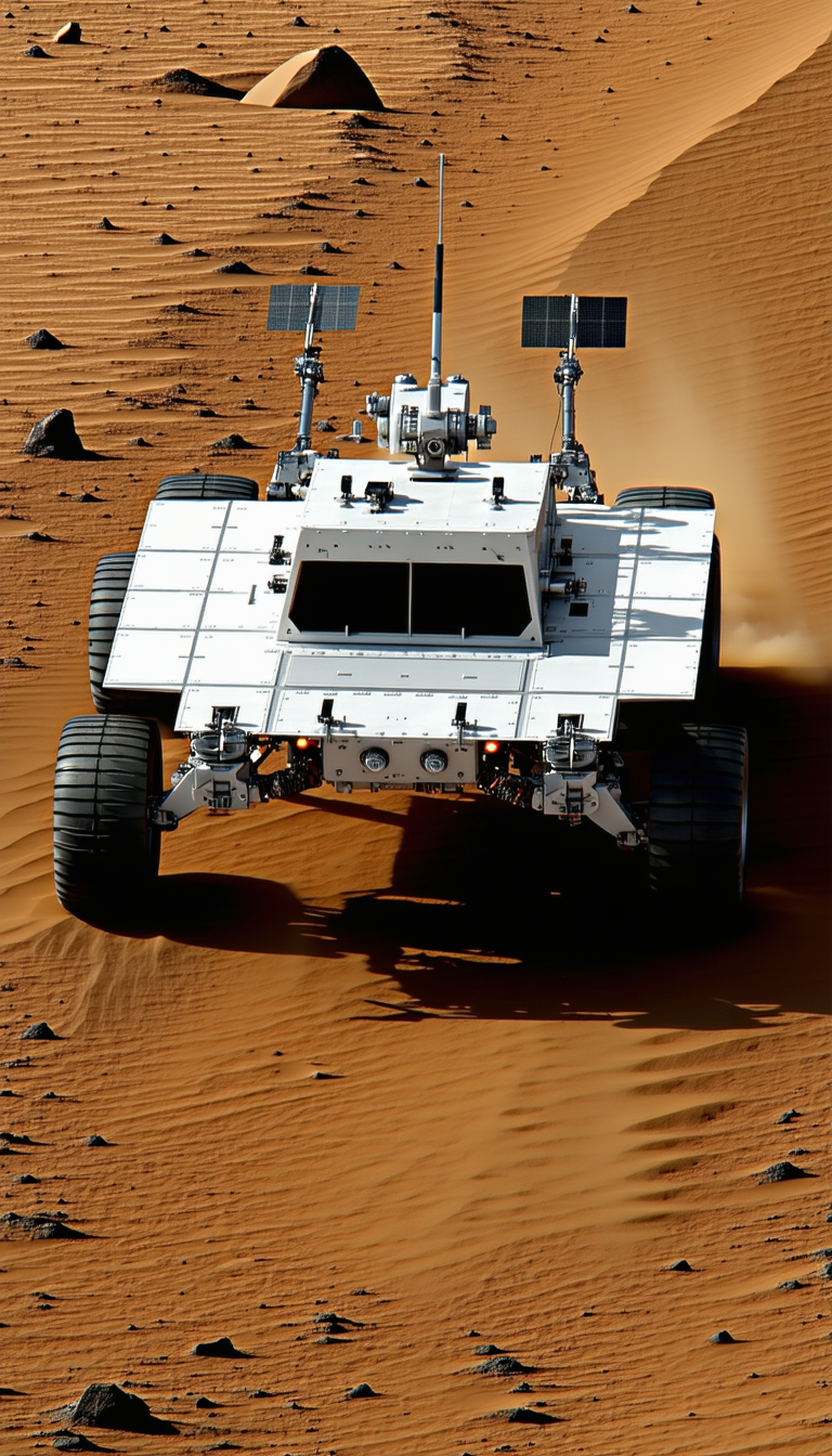 A White Vehicle Is Driving On A Dirt Road